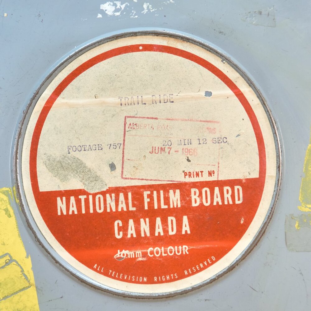 Vintage " Trail Ride" 1966 Empty 16mm Film Metal Canister, (No Reel Included)